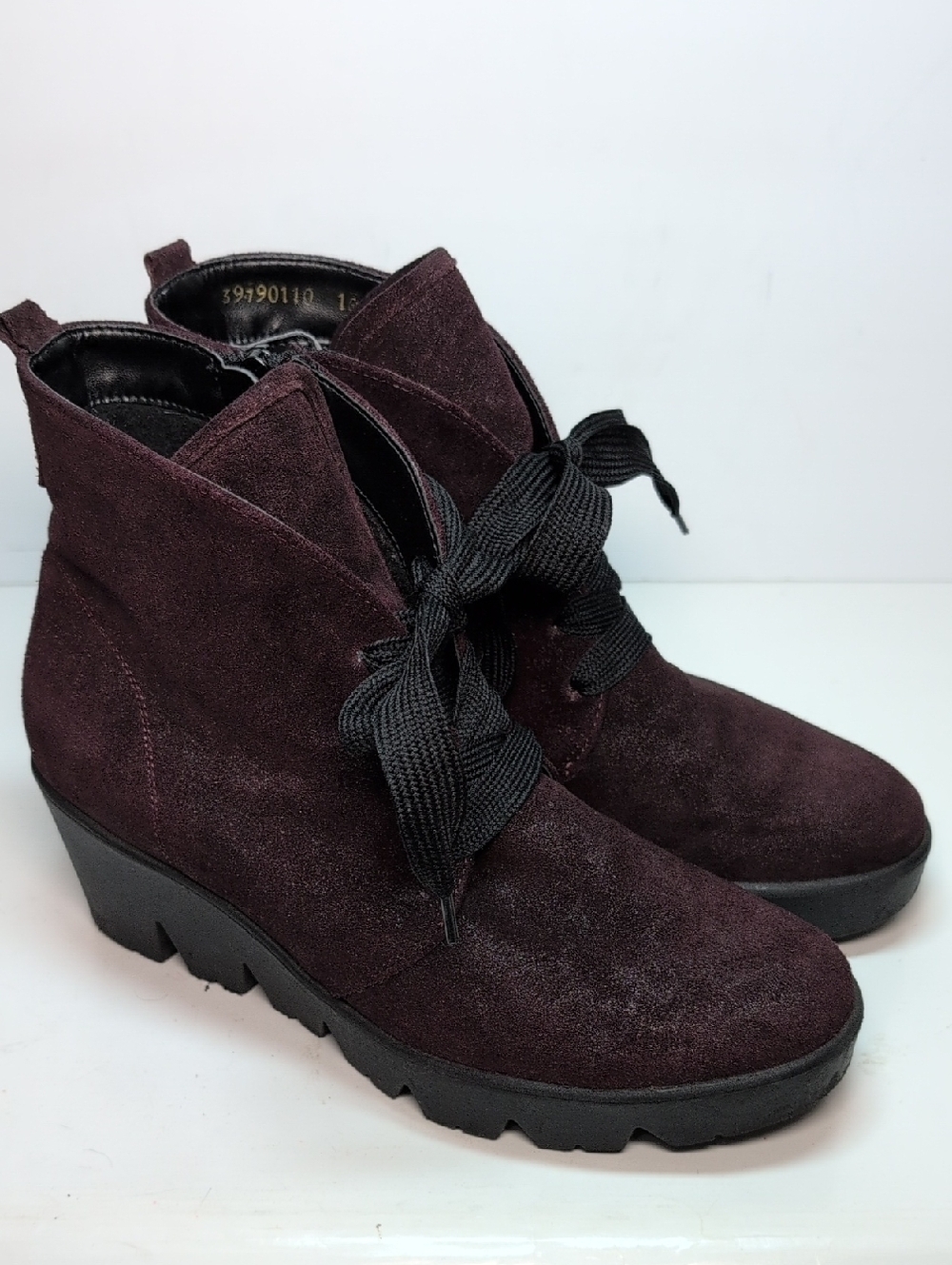 Waldlaufer Luftpolster lace up zip wedge ankle bootie boots womans size 8